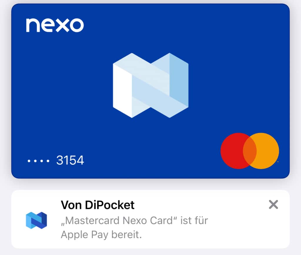 Nexo kreditkarte apple pay